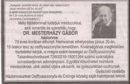 Dr. Mesterházy Gábor